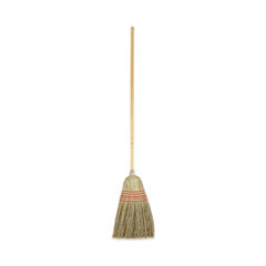 Corn broom, wooden handle, 56", item #0527