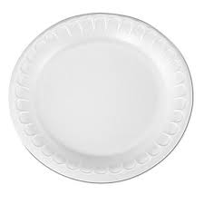 6" foam plate, item #0966
