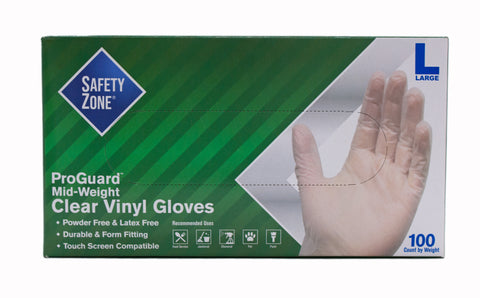 Vinyl gloves, large, item #0875