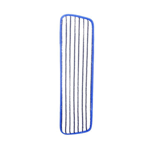 Mop, finish, microfiber, white with blue stripes, item #1355