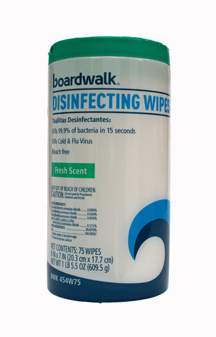 Disinfecting wipes, fresh scent, 75 per canister, item #0177