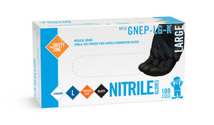 Nitrile gloves, black, large, item #9998