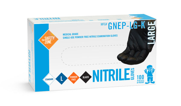 Nitrile gloves, black, large, item #9998